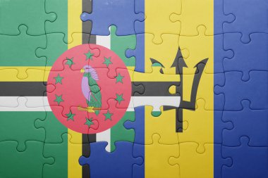barbados ve Dominika ulusal bayrak ile bulmaca