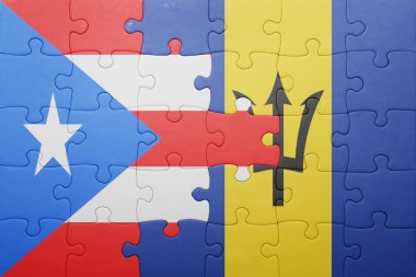 barbados ve Porto Riko ulusal bayrak ile bulmaca