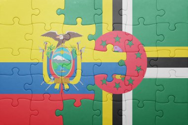 Dominika ve Ekvador ulusal bayrak ile bulmaca