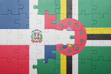 Dominika ve Dominik Cumhuriyeti ulusal bayrak ile bulmaca