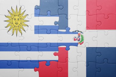 Dominik Cumhuriyeti ve uruguay ulusal bayrak ile bulmaca