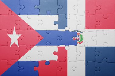 Küba ve Dominik Cumhuriyeti ulusal bayrak ile bulmaca