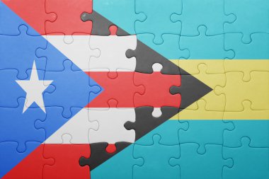 Bahama Adaları ve Porto Riko ulusal bayrak ile bulmaca