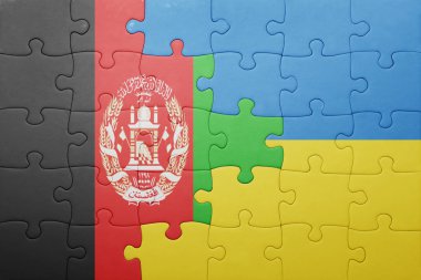 Ukrayna ve Afganistan Ulusal bayrak ile bulmaca