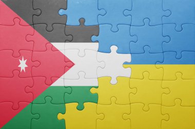 Ukrayna ve Ürdün ulusal bayrak ile bulmaca