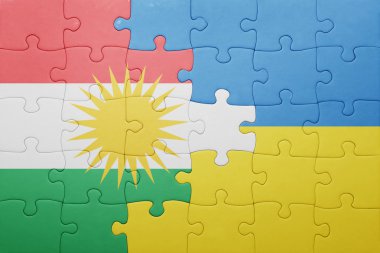 Ukrayna ve Kürdistan ulusal bayrak ile bulmaca