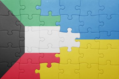 Ukrayna ve Kuveyt ulusal bayrak ile bulmaca