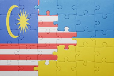 Ukrayna ve Malezya ulusal bayrak ile bulmaca