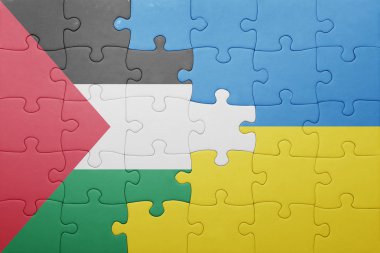 Ukrayna ve Filistin Ulusal bayrak ile bulmaca