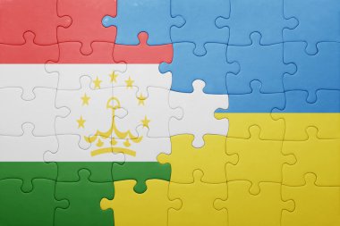 Ukrayna ve Tacikistan Ulusal bayrak ile bulmaca