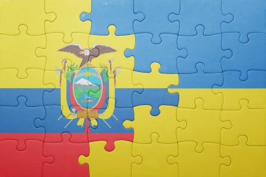 Ekvador ve Ukrayna ulusal bayrak ile bulmaca