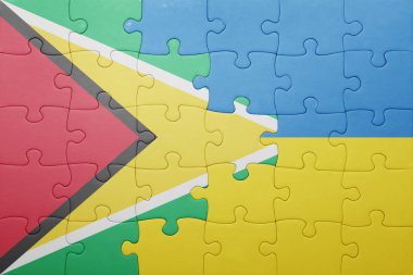 Ukrayna ve guyana ulusal bayrak ile bulmaca