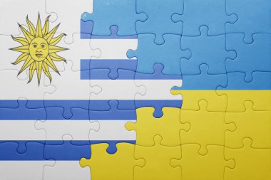 Ukrayna ve uruguay ulusal bayrak ile bulmaca