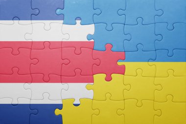 Kosta Rika ve Ukrayna ulusal bayrak ile bulmaca