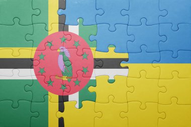 Ukrayna ve Dominika ulusal bayrak ile bulmaca