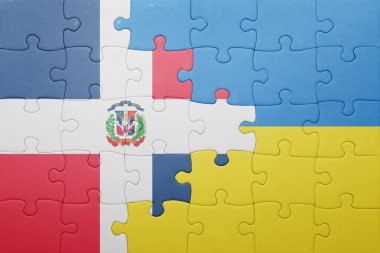 Ukrayna ve Dominik Cumhuriyeti ulusal bayrak ile bulmaca