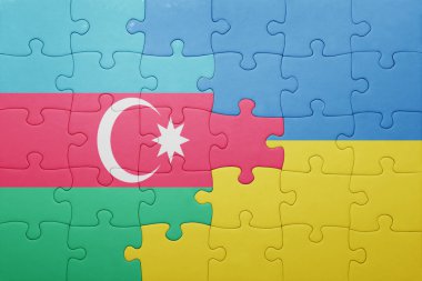 Ukrayna ve Azerbaycan ulusal bayrak ile bulmaca