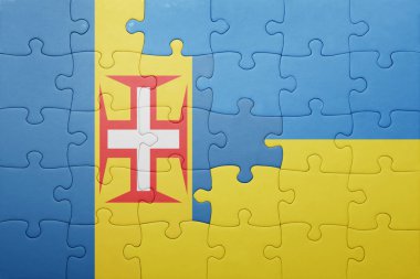 Ukrayna ve madeira ulusal bayrak ile bulmaca