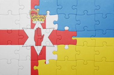 Ukrayna ve Kuzey İrlanda ulusal bayrak ile bulmaca
