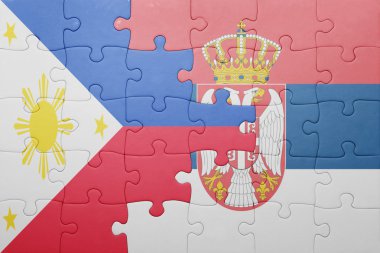 Filipinler ve Sırbistan ulusal bayrak ile bulmaca. kavramı