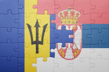 barbados ve Sırbistan ulusal bayrak ile bulmaca. kavramı