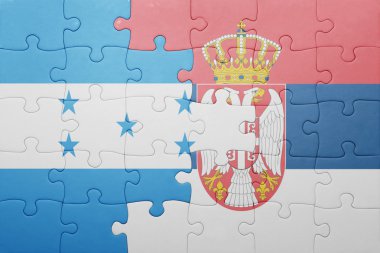 honduras ve Sırbistan ulusal bayrak ile bulmaca. kavramı
