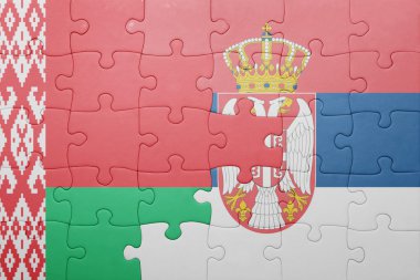 Beyaz Rusya ve Sırbistan ulusal bayrak ile bulmaca. kavramı