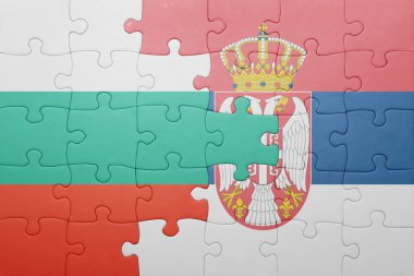 Sırbistan ve Bulgaristan Ulusal bayrak ile bulmaca. kavramı