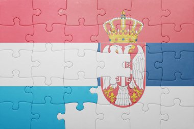 Lüksemburg ve Sırbistan ulusal bayrak ile bulmaca. kavramı