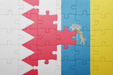 Kanarya Adaları ve Bahreyn ulusal bayrak ile bulmaca