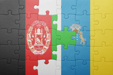 Kanarya Adaları ve Afganistan Ulusal bayrak ile bulmaca