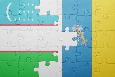 Kanarya Adaları ve Özbekistan ulusal bayrak ile bulmaca