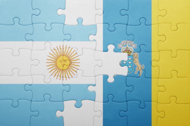 Kanarya Adaları ve Arjantin ulusal bayrak ile bulmaca