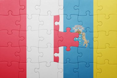 Kanarya Adaları ve peru ulusal bayrak ile bulmaca