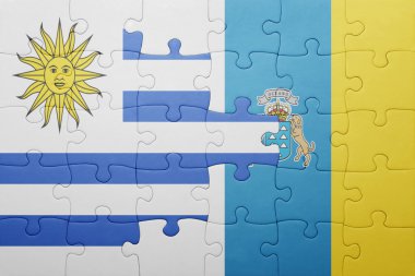 Kanarya Adaları ve uruguay ulusal bayrak ile bulmaca