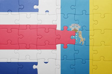 bayrağı Kanarya Adaları ve Kosta Rika ile bulmaca