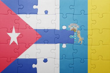 Kanarya Adaları ve Küba ulusal bayrak ile bulmaca