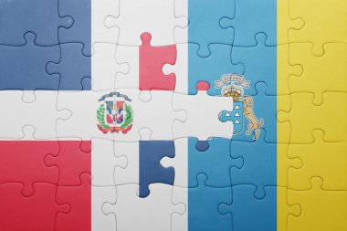Kanarya Adaları ve Dominik Cumhuriyeti ulusal bayrak ile bulmaca
