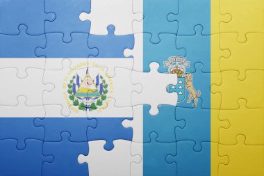 el salvador ve Kanarya Adaları ulusal bayrak ile bulmaca