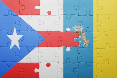 Kanarya Adaları ve Porto Riko ulusal bayrak ile bulmaca