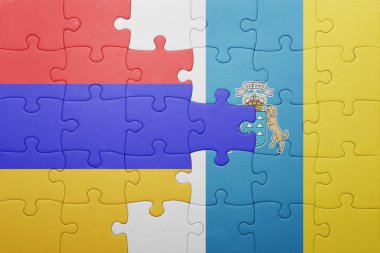 Kanarya Adaları ve Ermenistan Ulusal bayrak ile bulmaca