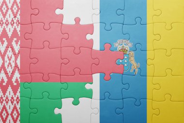 Kanarya Adaları ve Beyaz Rusya ulusal bayrak ile bulmaca