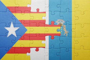 Kanarya Adaları ve Katalonya Ulusal bayrak ile bulmaca