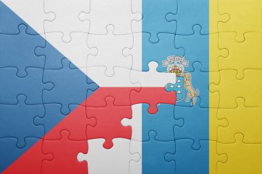 Kanarya Adaları ve Çek Cumhuriyeti ulusal bayrak ile bulmaca