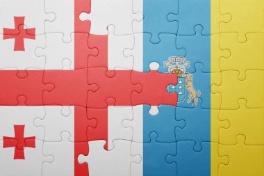 Kanarya Adaları ve Gürcistan ulusal bayrak ile bulmaca