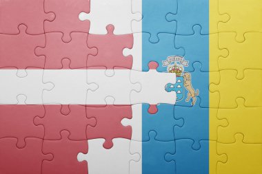 Kanarya Adaları ve Letonya ulusal bayrak ile bulmaca