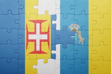 Kanarya Adaları ve madeira ulusal bayrak ile bulmaca