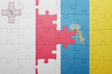 Kanarya Adaları ve malta ulusal bayrak ile bulmaca