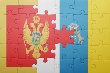 Kanarya Adaları ve Karadağ ulusal bayrak ile bulmaca