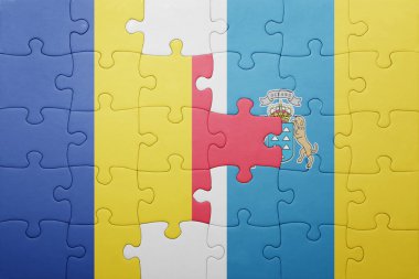 Kanarya Adaları ve Romanya ulusal bayrak ile bulmaca